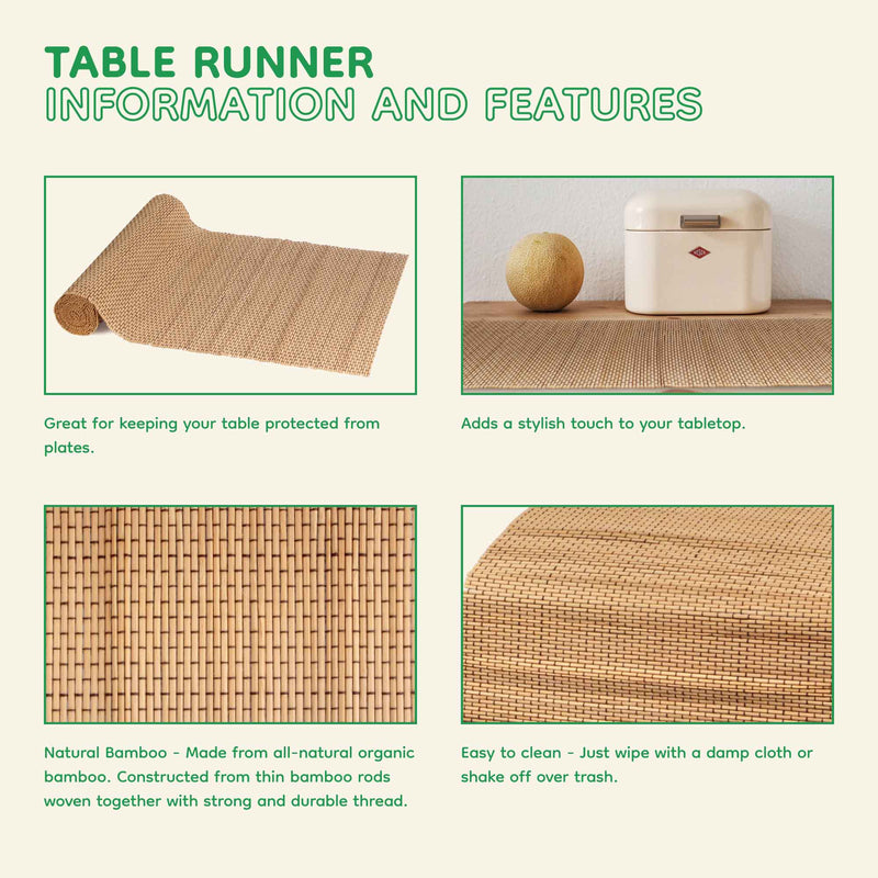 String Bamboo Slat Table Runner
