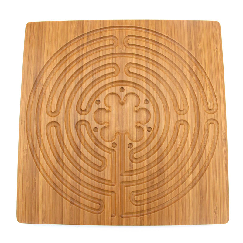 Bamboo Finger Labyrinth 12.5" x 12.5" Square 7 and 11 Circuit Cretan and Chartres Style