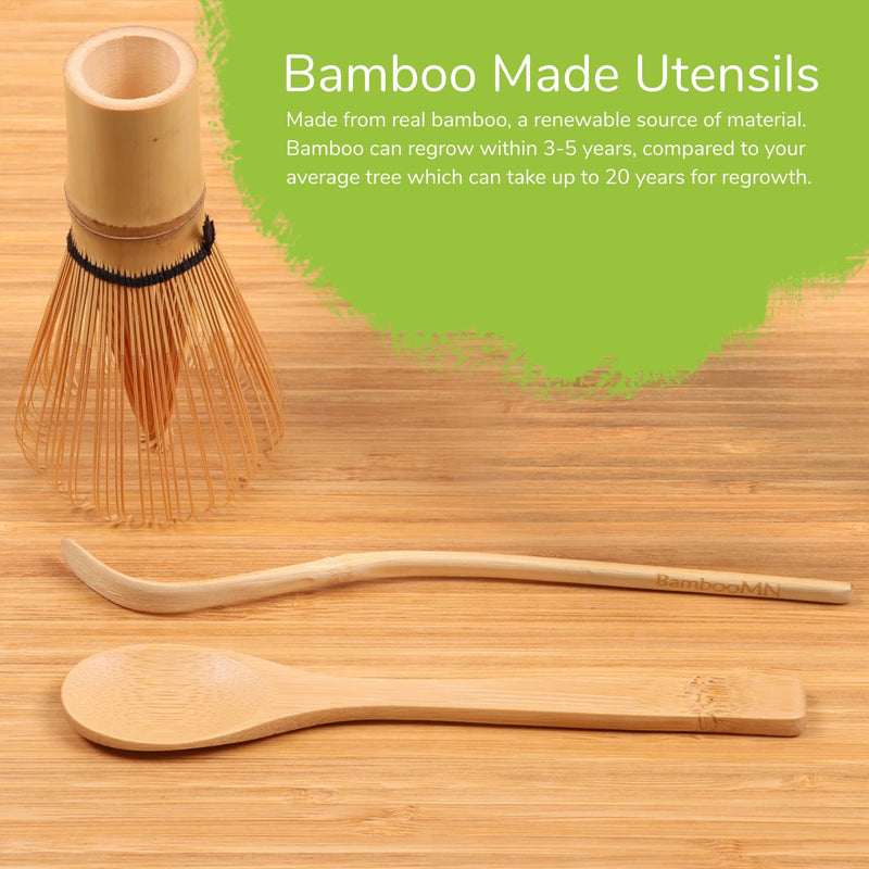 Matcha Bowl, Rest, Tea Whisk, Chashaku, & Tea Spoon Set