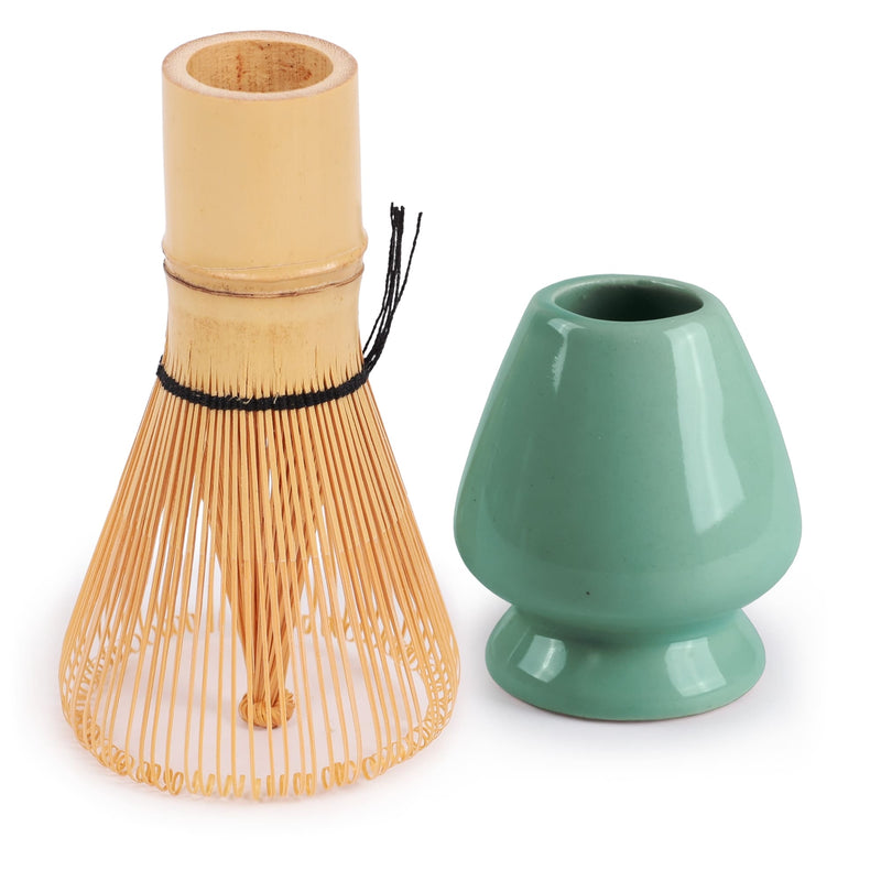 Matcha Tea Whisk Set - Bamboo Chasen and Whisk Holder Rest Set