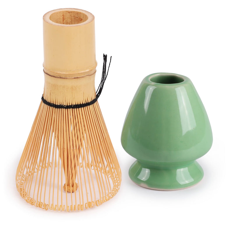 Matcha Tea Whisk Set - Bamboo Chasen and Whisk Holder Rest Set