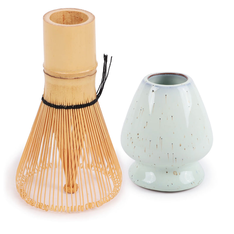 Matcha Tea Whisk Set - Bamboo Chasen and Whisk Holder Rest Set