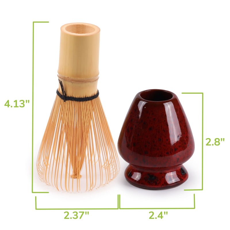 Matcha Tea Whisk Set - Bamboo Chasen and Whisk Holder Rest Set