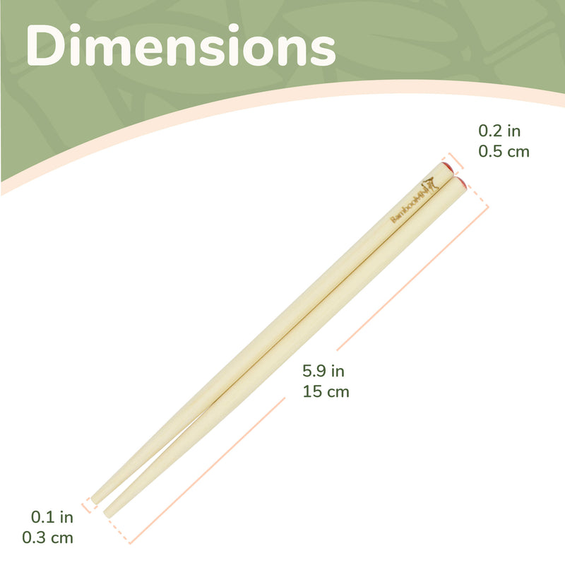 Premium 10" Red Dot Bamboo Chopsticks