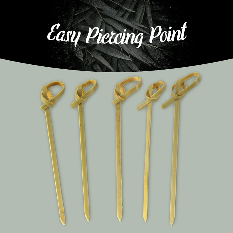 bamboo green knot picks skewers food toppers easy piercing sharp point