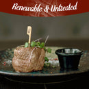 bamboomn steak meat doneness food paddle pick skewer burger cheeseburger hamburger beef renewable untreated well done