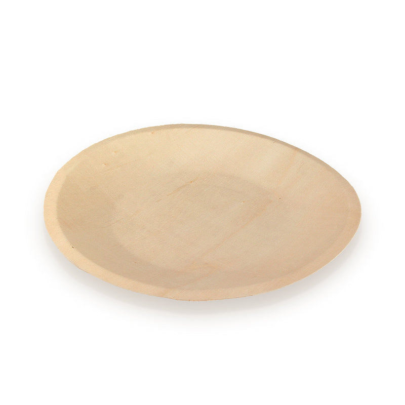 wood pine disposable food appetizer plates white backgroud