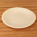 wood pine disposable food appetizer plates bamboo background 7.5" inches