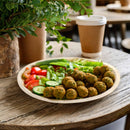 spinach tomatoes salad balls coffee table disposable pine wood plate