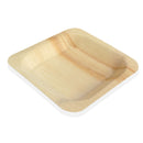 pine wood square plate food appetizer white background 4.5" inch