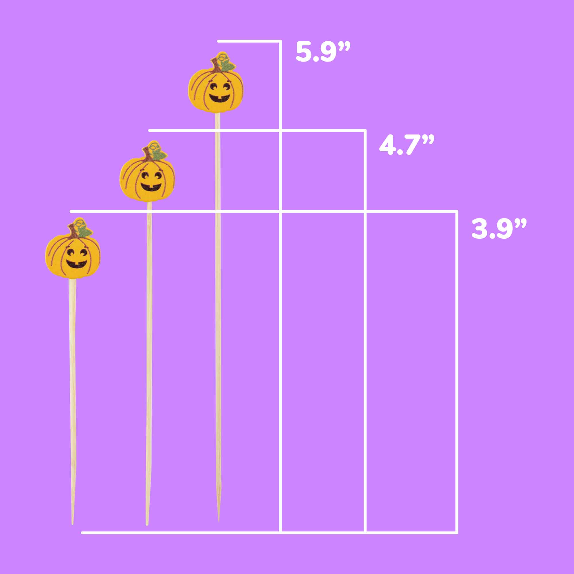 pumpkin jack-o'-lantern food drink skewer pick size length