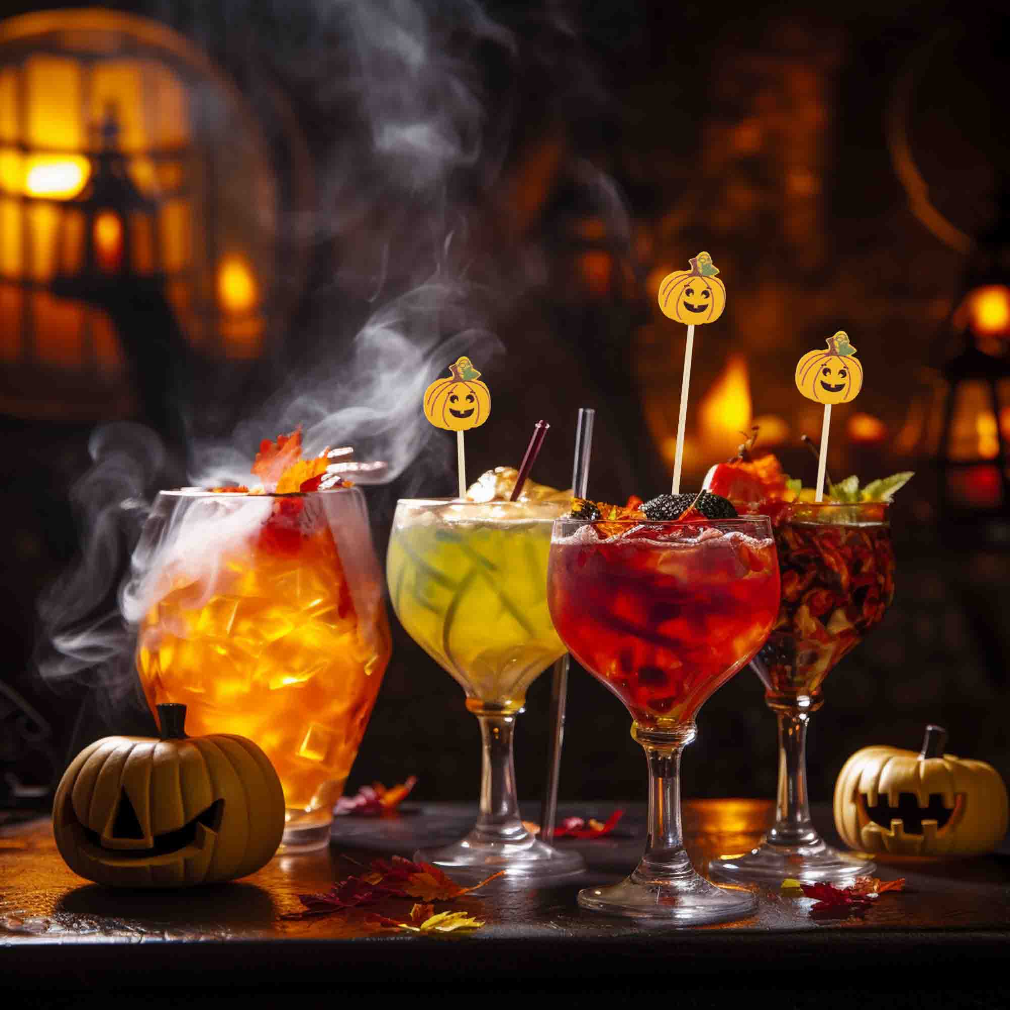 bamboo pumpkin jack-o'-lantern food drink pick cocktail martini daiquiri
