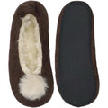 brown pompom fuzzy slippers socks