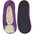 purple pompom fuzzy slippers socks