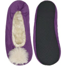 purple pompom fuzzy slippers socks
