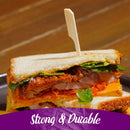 bamboo paddle pick skewer stick semi point strong durable sandwich chicken spicy plate