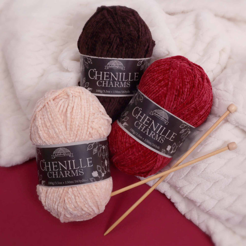 Red white and black yarns