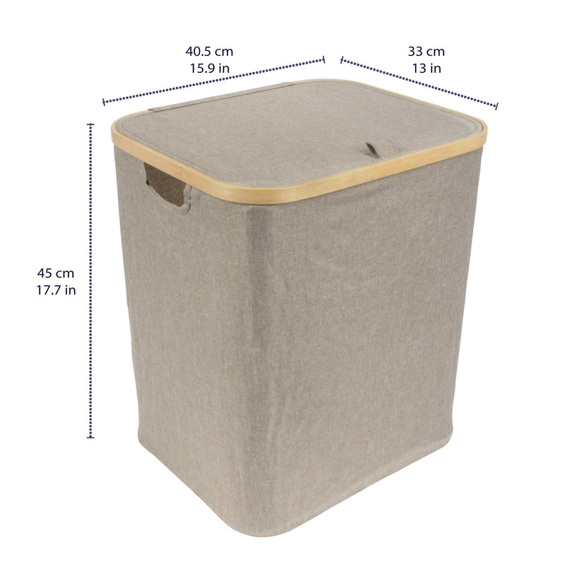 Rectangular Large Bamboo Hamper with Lid