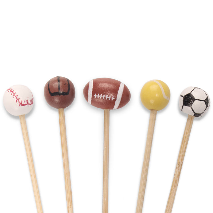 bamboomn Sports Ball Bamboo Food Picks