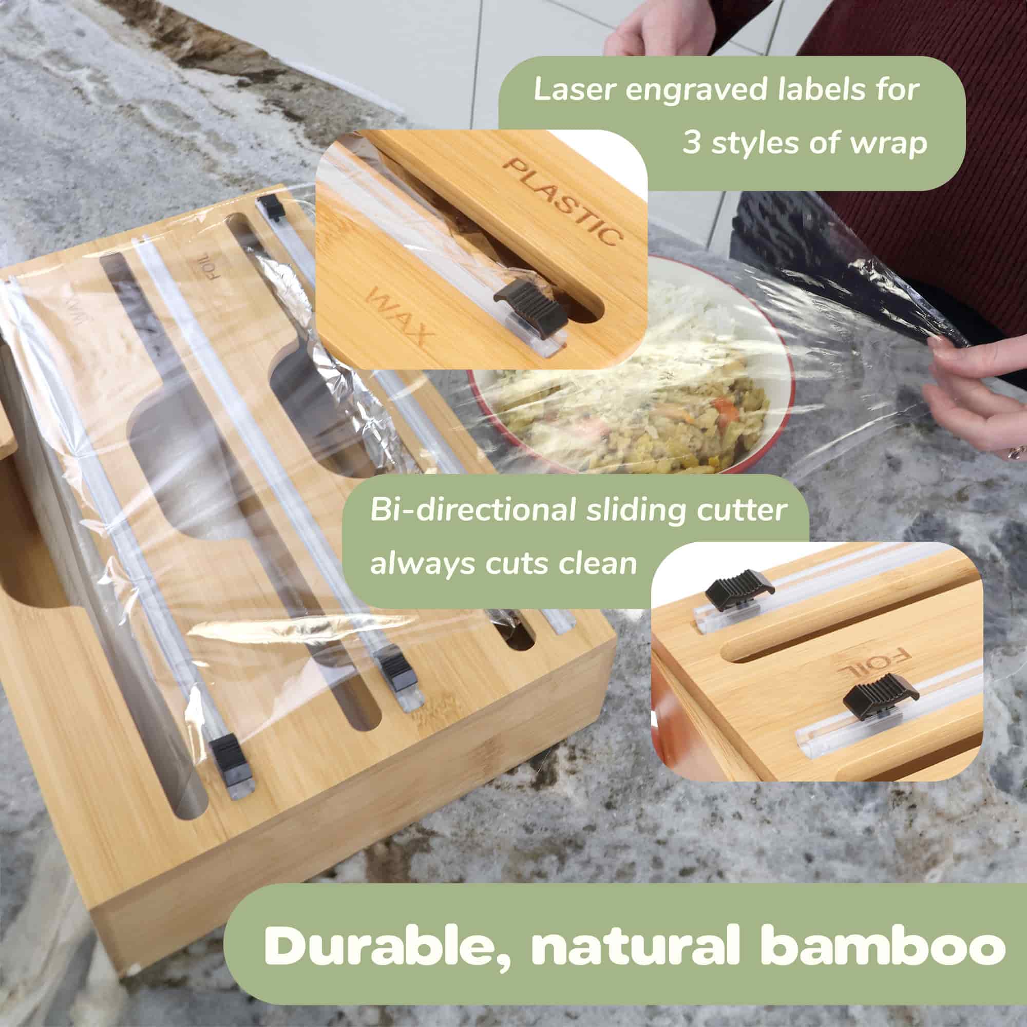 3-in-1 Wrap Dispenser with Cutter