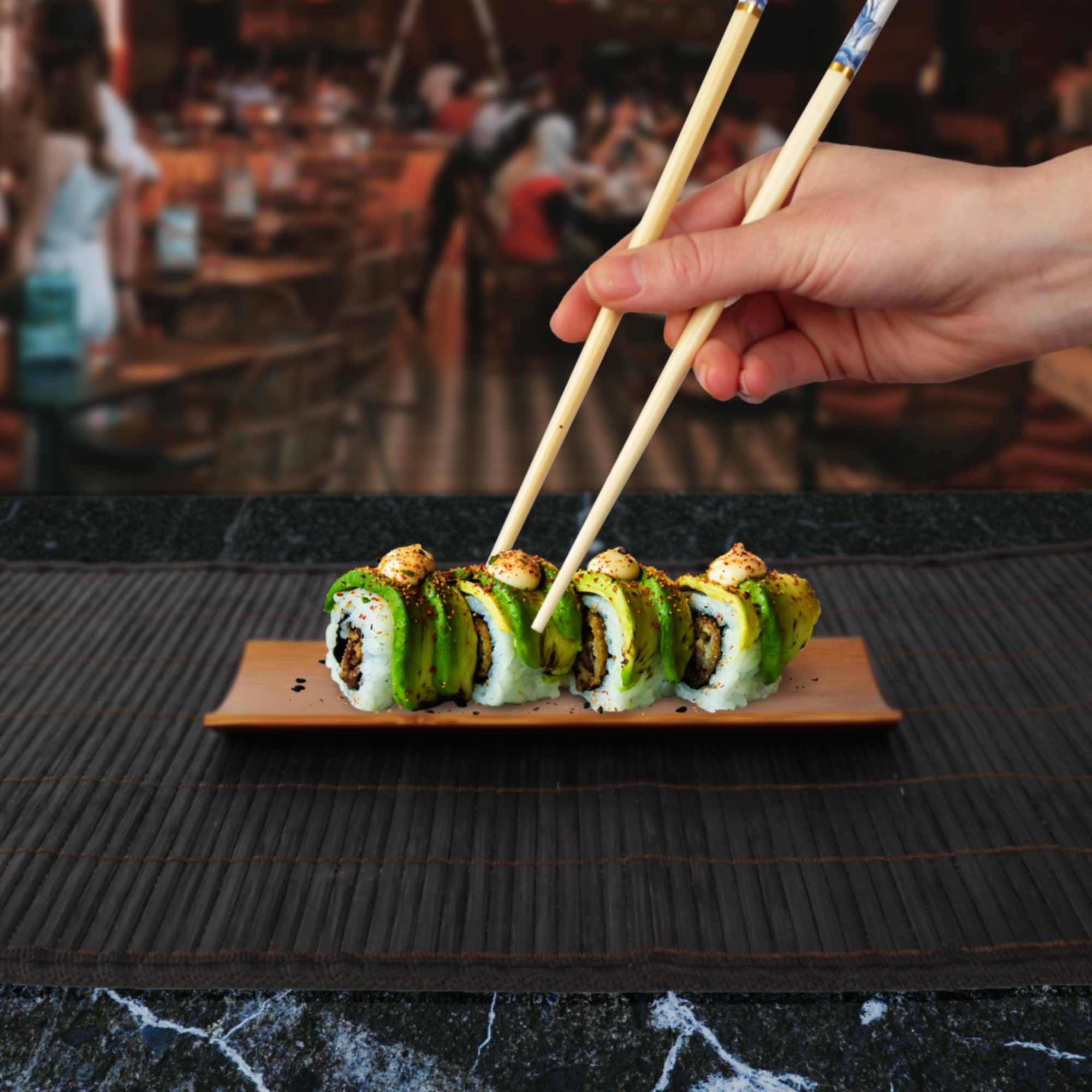 Reusable Bamboo Rectangle Serving Tray Plate