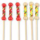 string braided patterned cloth picks full red yellow