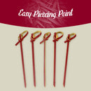 tea red bamboo knot picks skewers toothpicks swizzle stir burger drink cocktail martini fruit garnish easy piercing point sharp