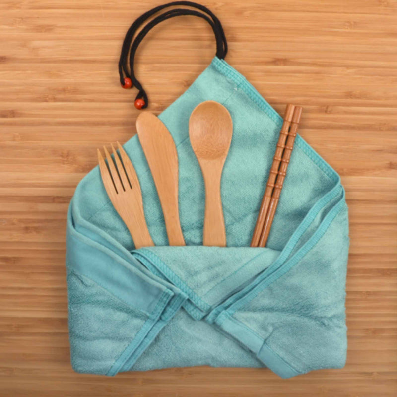 Travel Utensils in Washcloth Sets