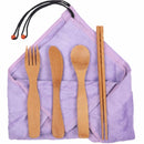 Bamboo Wash Cloth Utensil Set Black