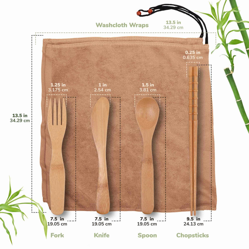 washcloth and utensil dimensions