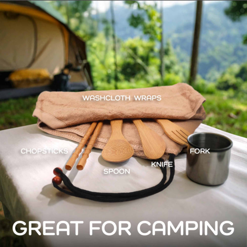 great camping washcloth outdoors on table