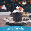 winter snowflake bamboo food drink picks skewers cupcake chocolate strawberry dessert