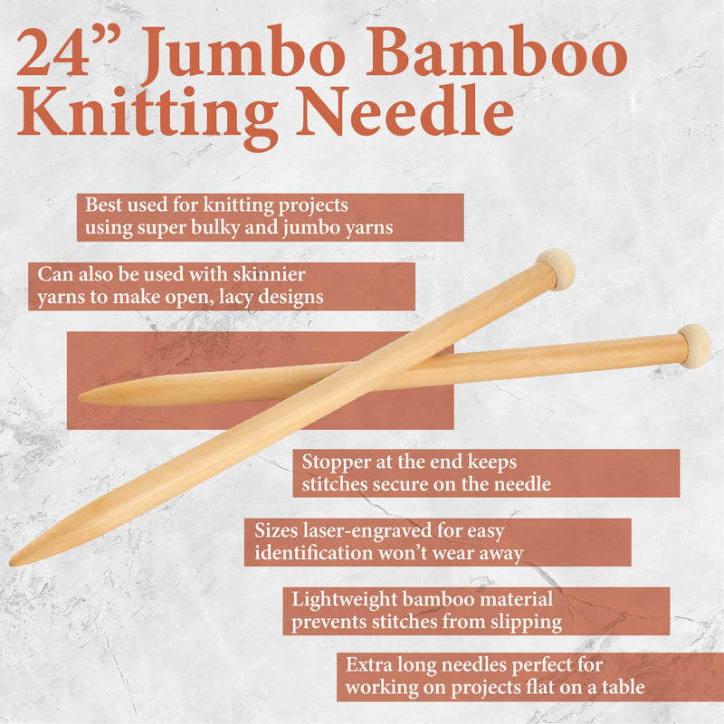 Jumbo Bamboo Knitting Needles