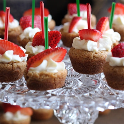holiday wedding dessert red green prism skewer picks strawberry cupcake muffin cake cream