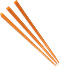 4.5" orange prism plastic skewer picks on white