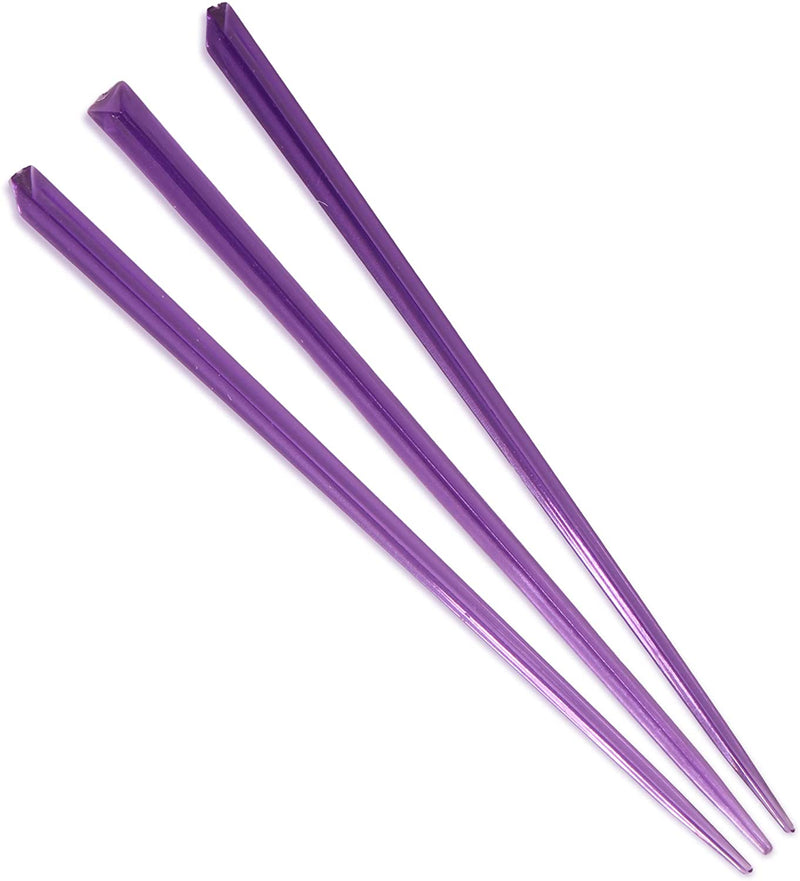4.5" purple prism plastic skewer picks on white