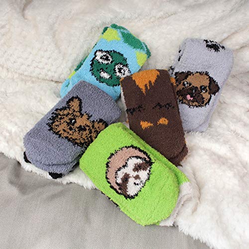 Women's Cute Fuzzy Cozy Super Warm Soft Animal Indoor Outdoor Cabin Crew Socks