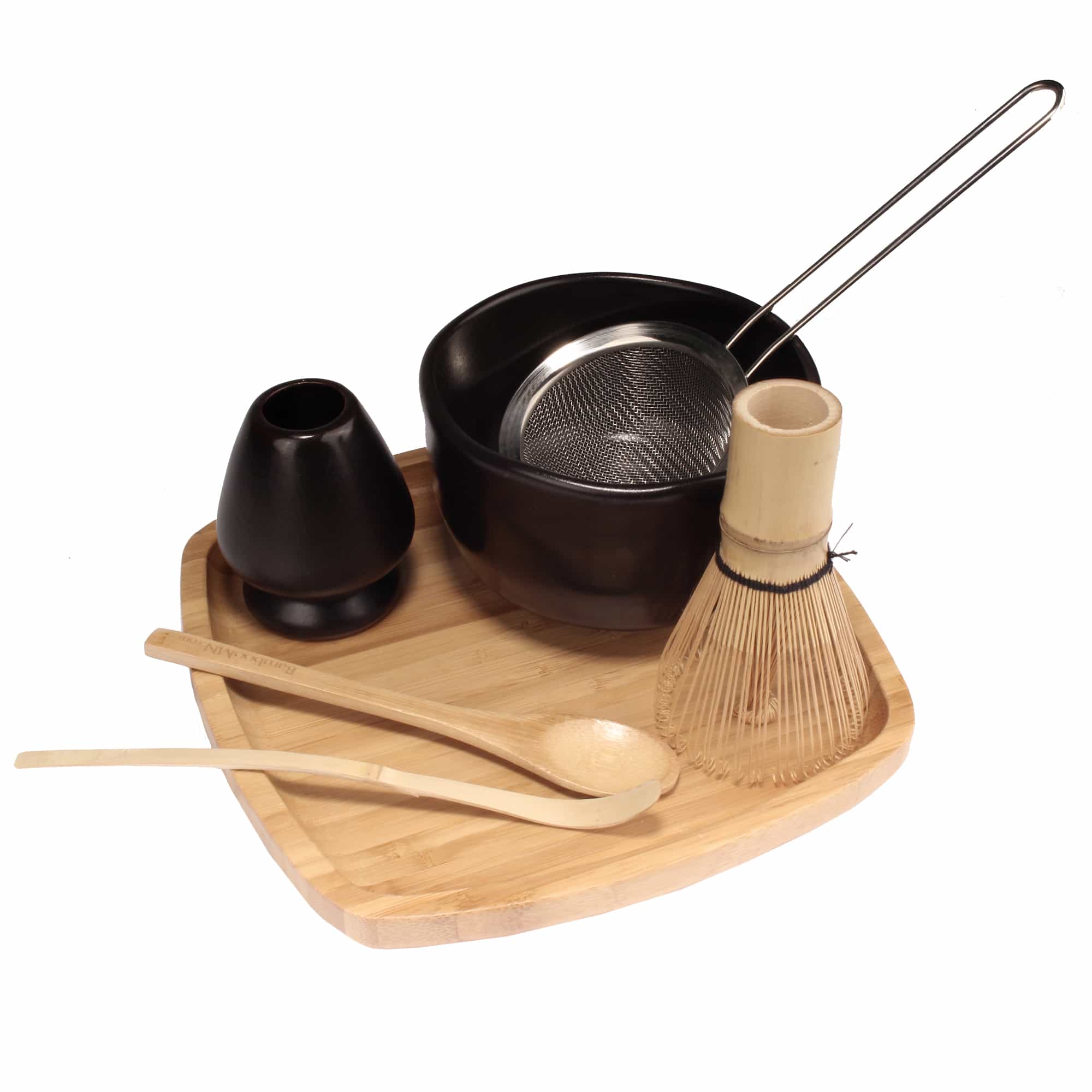 Bamboo Matcha Green Tea Whisk Set with Tea Tray