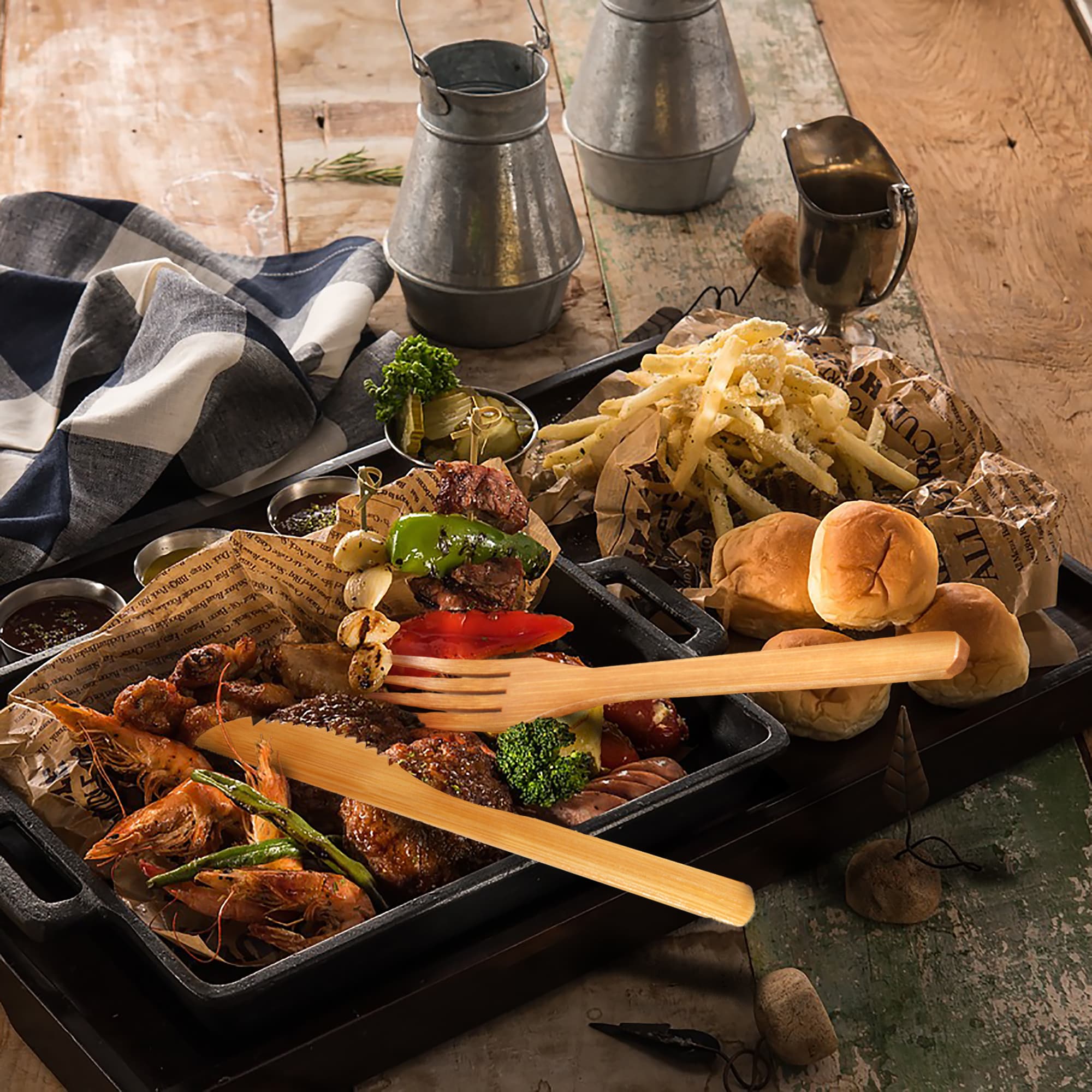 bamboo dinner utensils lifestyle image