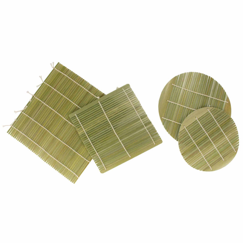 Assorted Bamboo Sushi Making Mats and Bamboo Steamer Liner Pad Inserts
