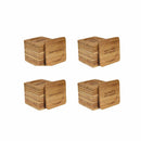 Beer and Wine Phrases Square Custom Engraved Bamboo Coaster Set