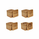 Simple Phrases Square Custom Engraved Bamboo Coaster Set