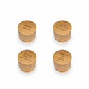 Simple Phrases Round Custom Engraved Bamboo Coaster Set