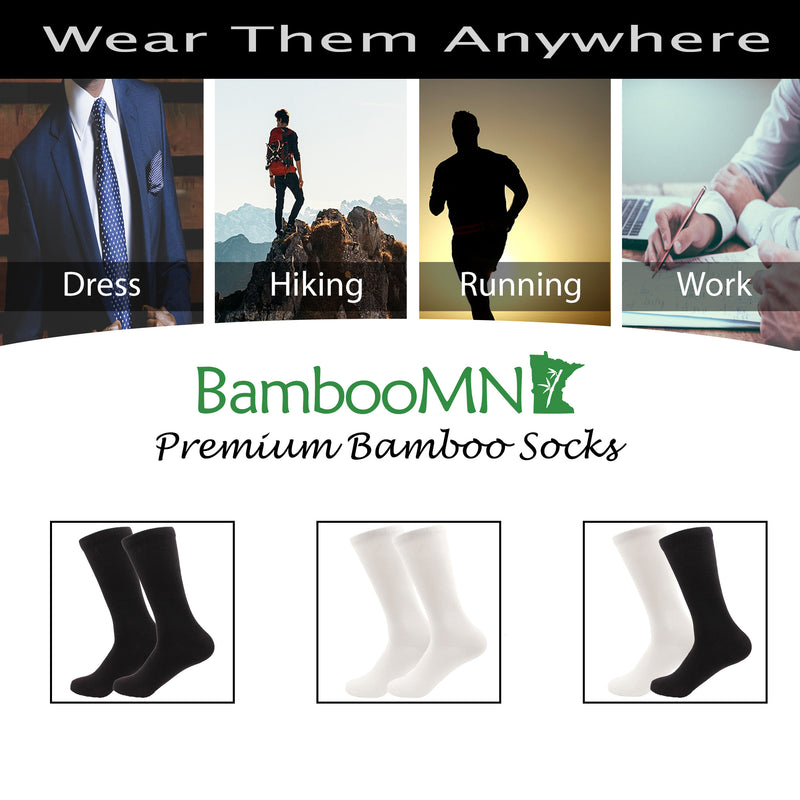 mens black bamboo crew socks information