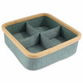 4 Cell Bamboo and Linen Organizer