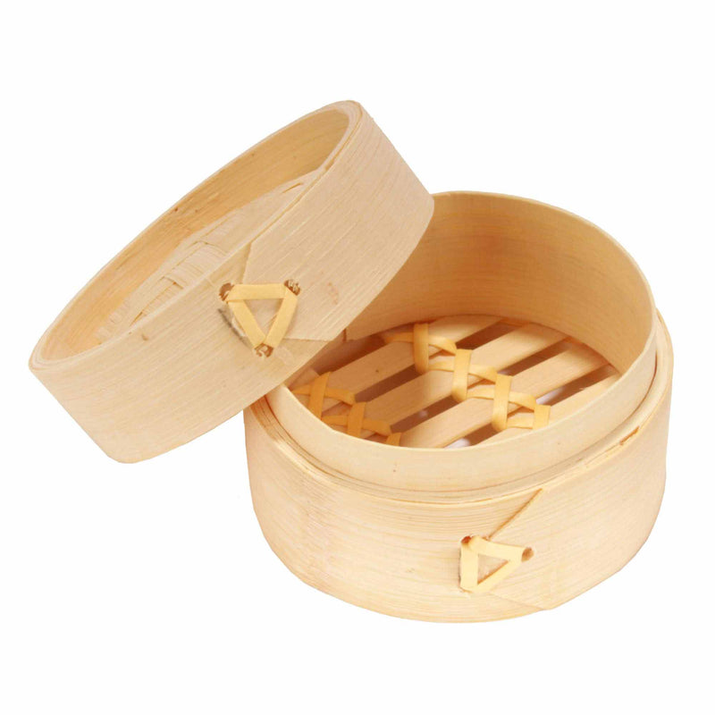 Bamboo Mini Steamer with Lid - 3" Wide x 2" Tall