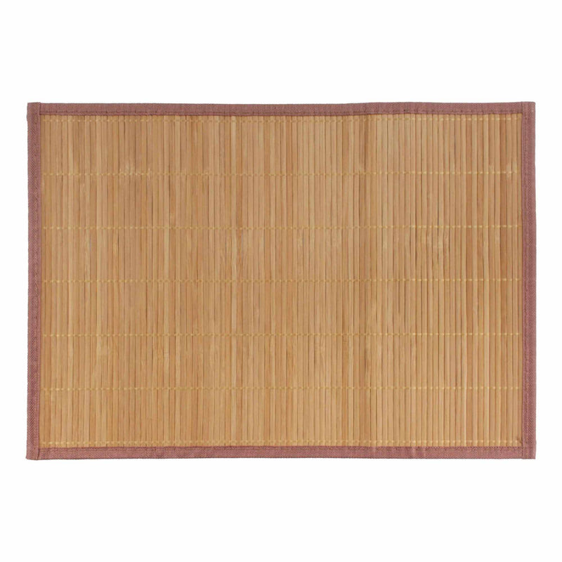 bamboo slate placemats with fabric border brown with brown border