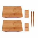 Bamboo Sushi Board Tray, Chopsticks and Compartment Sauce Dish, Varies Sizes and Style