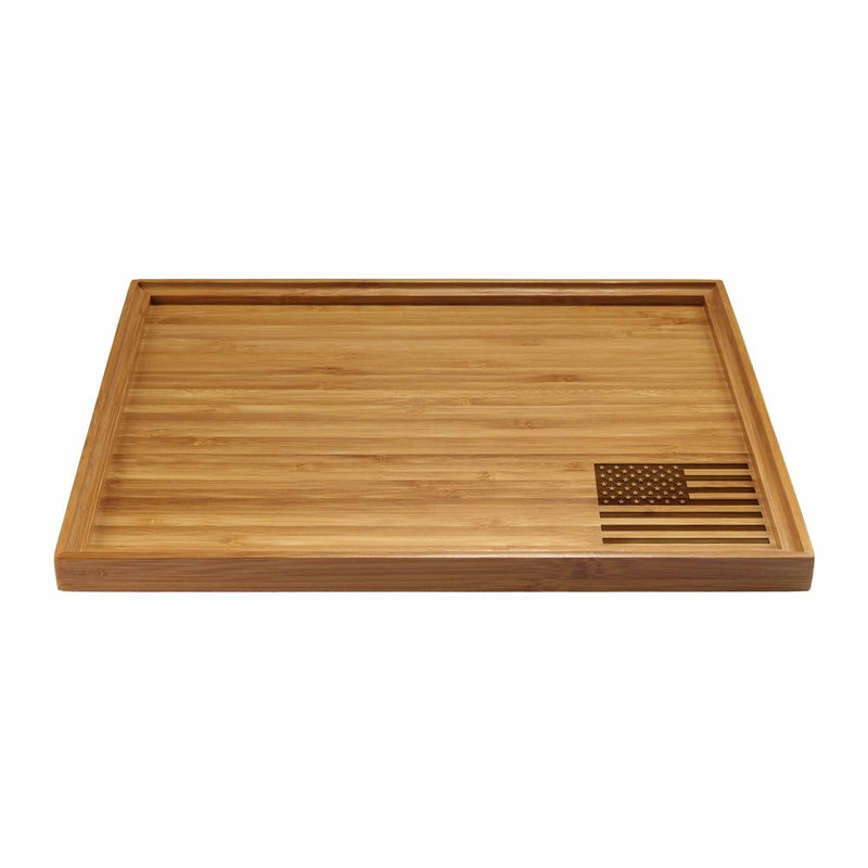 Custom Engraved Bamboo Serving Tray - American Flag