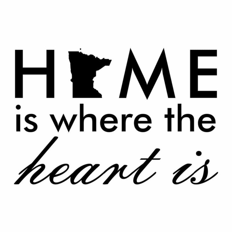Custom Laser Engraved Bamboo Cutting Board - Home is where the Heart is. MN